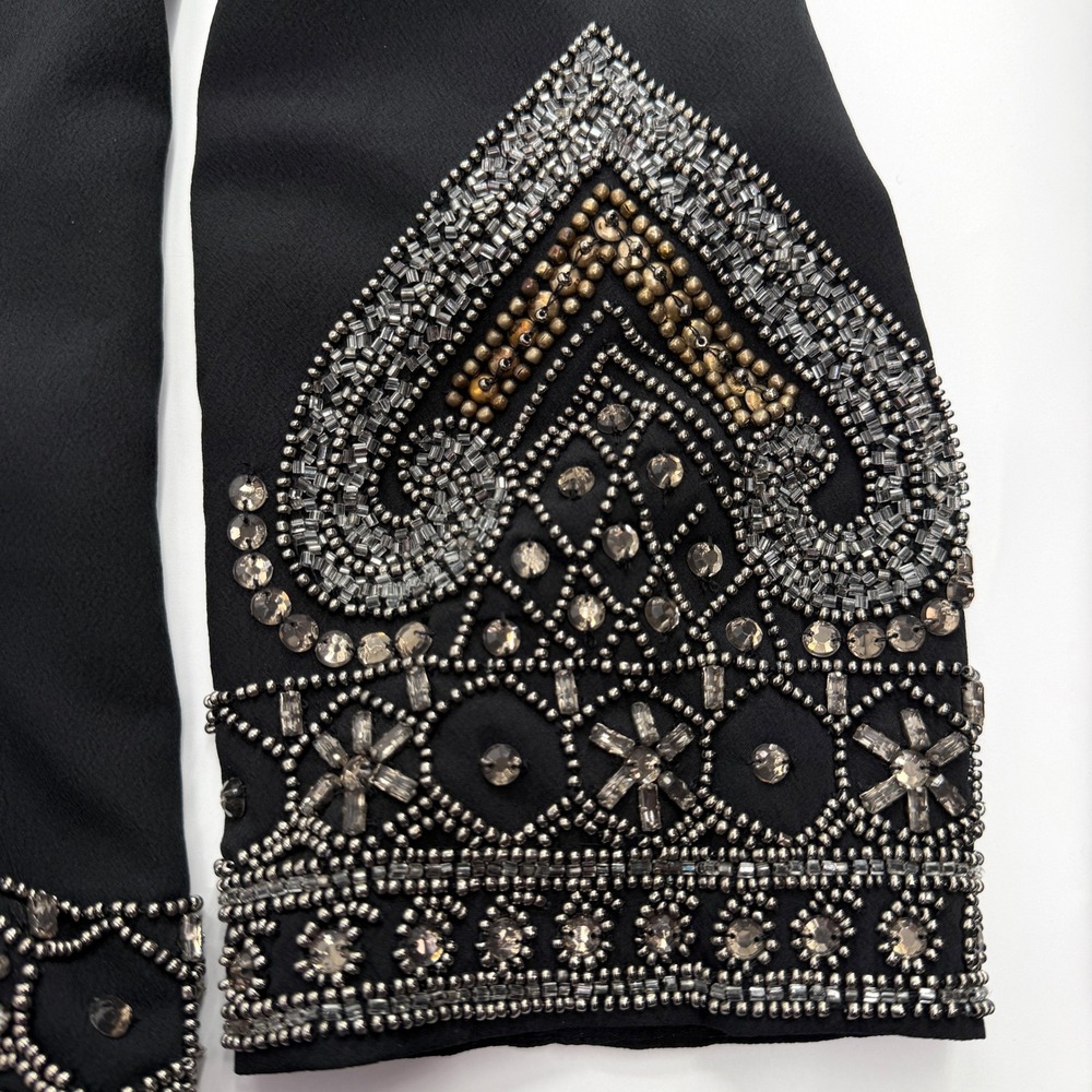 Soft Surroundings Calista Cardi Jacket Hand Beaded in Black Silver Size L NWT - Picture 7 of 13